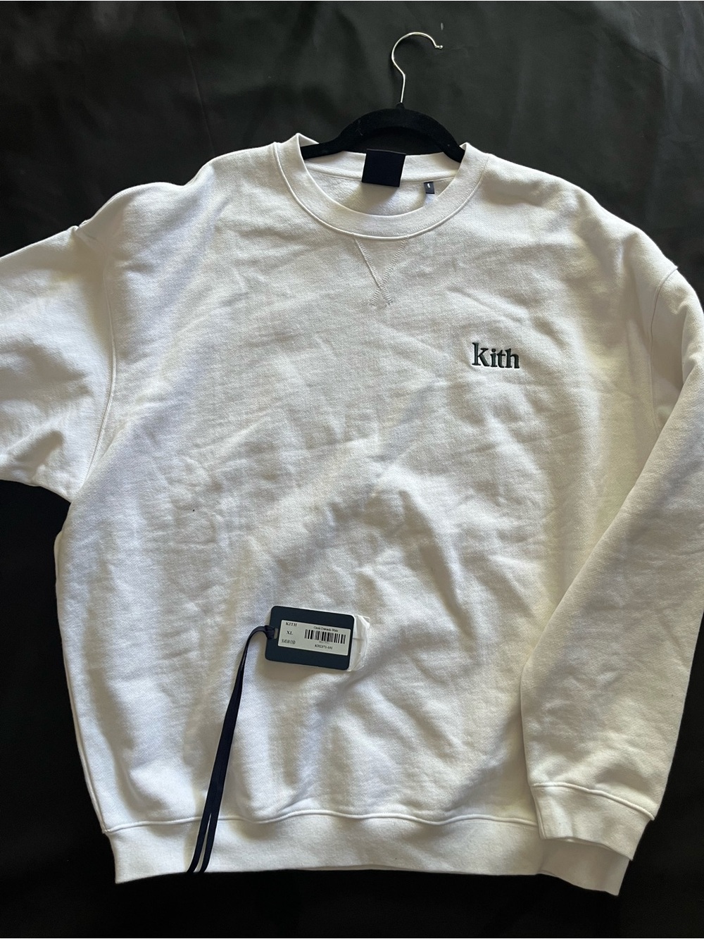 Kith White Crewneck Sweatshirt with Small Black Logo